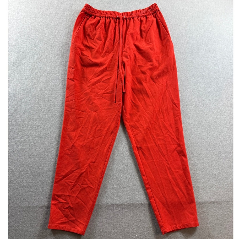 NBD x NAVEN Tapered Pants Women Medium Red Elastic Waist Drawstring Crepe